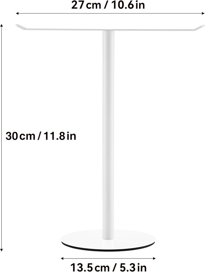 Keepmisc White Hand Towel Holder Stand – Countertop T-Shaped Stainless Steel Towel Rack with Non-Slip Base for Vanity and Kitchen - Image 5